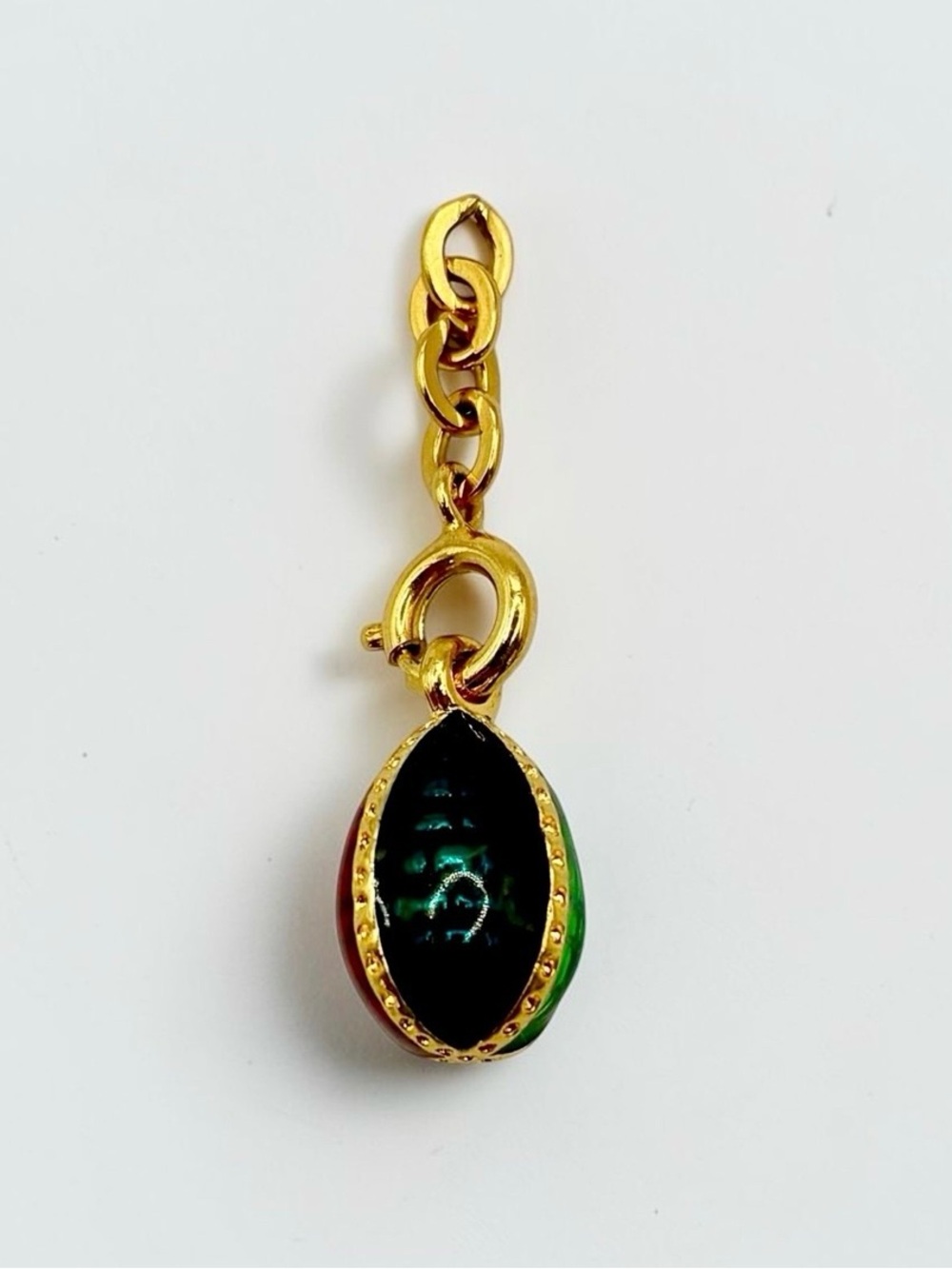 Joan Rivers Gold-Tone Dark Green Egg Charm Pendant